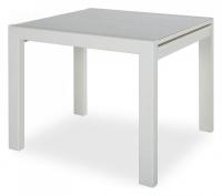 Стол Джокер-Лайт 800*800(1600)*750 (Белый/стекло белое). Фото №1