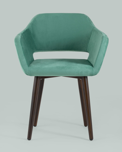 Стул с подлокотниками Саймон велюр морской. Фото №5