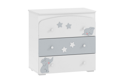 КомодЛилу Слоники НМ 041.02 НМ 041.02-01 Надстройка для пеленания, Белый/Серый (эмаль), Белый Скандинавский. Фото №2