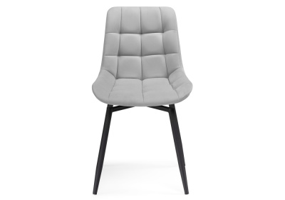 Стул на металлокаркасе Челси крутящийся велюр светло-серый / черный. Фото №3