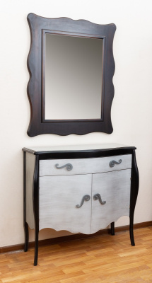 Тумба 473 Plata Envejesida/Negro Roto. Фото