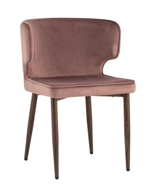 Стул Матео велюр пыльно-розовый ножки дерево. Фото