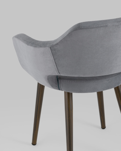 Стул с подлокотниками Саймон велюр тёмно-серый фото Стул с подлокотниками Саймон велюр тёмно-серый. Фото №8