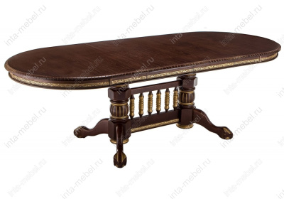 Стол деревянный Кантри орех с золотой патиной. Фото №3