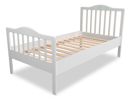 (Сильва) НМ 041.06 Кровать Лилу Птички / белый / голубой. Фото №1