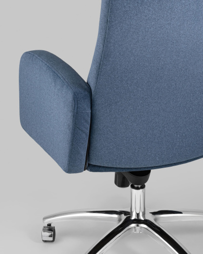 Кресло руководителя Лансет микровелюр темно-синий. Фото №8