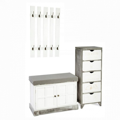 Комод с пятью ящиками цвет каркаса Серый / Ящики, дверца - белый. Фото №2