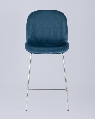 Стул полубарный Beetle со спинкой маренго хромированные ножки. Фото