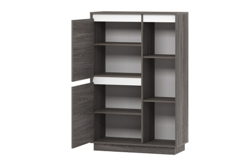 Virginia НМ 011.85 Шкаф комбинированный Левый, Белый Скандинавский/Ясень Анкор темный (KR). Фото №2