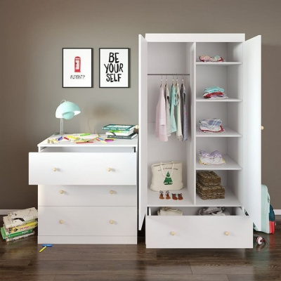 Шкаф платяной Polini kids Fun 890, белый фото Шкаф платяной Polini kids Fun 890, белый. Фото №4