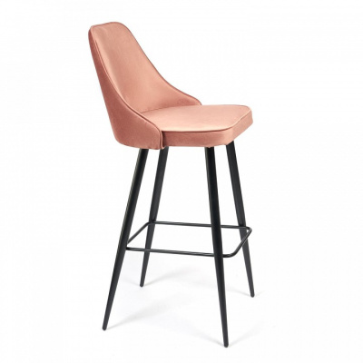 Стул барный KISH (mod. 714) ткань/металл, 50х57х110 см, высота до сиденья 78 см, коралловый barkhat 15 /черный (поставляется по 2 шт) фото Стул барный KISH (mod. 714) ткань/металл, 50х57х110 см, высота до сиденья 78 см, коралловый barkhat 15 /черный (поставляется по 2 шт). Фото №2