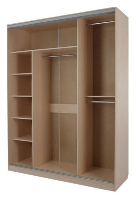 Шкаф-купе Бассо 7-600 розы (полки слева) дуб млечный фото Шкаф-купе Бассо 7-600 розы (полки слева) дуб млечный. Фото №2