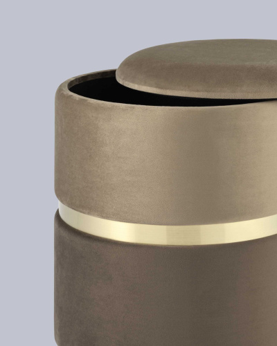 Пуф Кэрри с ящиком велюр коричневый. Фото №5