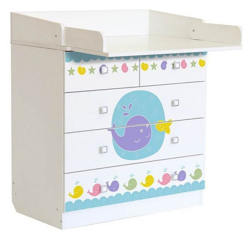 Комод пеленальный Polini kids Simple 1780 Морская история, белый фото Комод пеленальный Polini kids Simple 1780 Морская история, белый. Фото №3