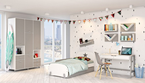 Шкаф комбинированный Polini kids Mirum 2335, белый. Фото №4