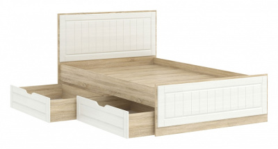 Кровать Оливия НМ 040.34-02 (1200) + Ящик НМ 040.39-02, Белое дерево, Дуб Сонома. Фото №2