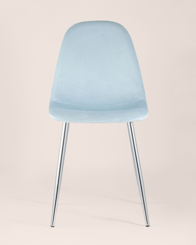 Стул Валенсия велюр пыльно-голубой хромированные ножки. Фото №5