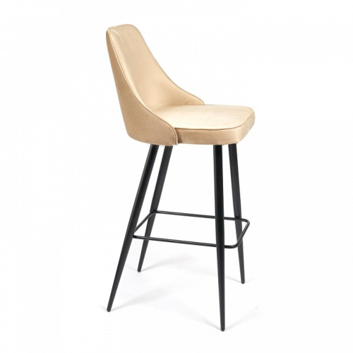 Стул барный KISH (mod. 714) ткань/металл, 50х57х110 см, высота до сиденья 78 см, бежевый barkhat 5/черный (поставляется по 2 шт). Фото №2