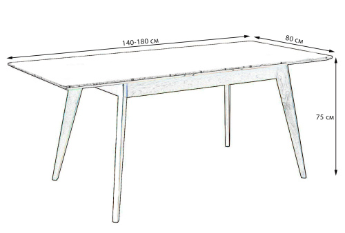Стол Лунд раскладной 140-180 ОРЕХ-Белый. Фото №3