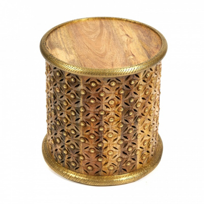 Столик Secret De Maison DRUM ( mod. ND-023) дерево манго, 43x46см, коричневый. Фото