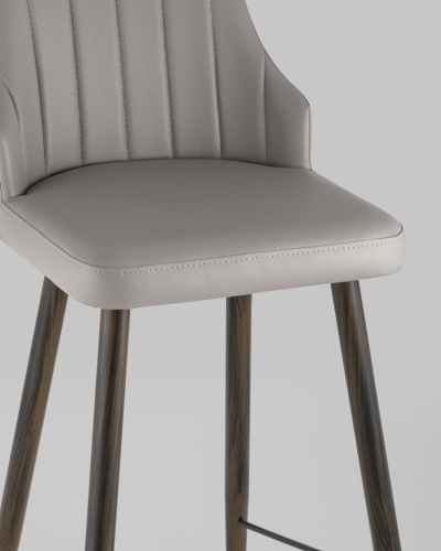 Стул барный Коналл экокожа серый. Фото №9