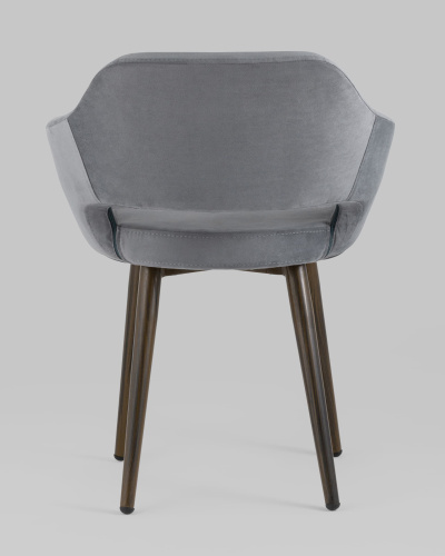 Стул с подлокотниками Саймон велюр тёмно-серый фото Стул с подлокотниками Саймон велюр тёмно-серый. Фото №6