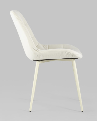 Стул Флекс велюр светло-бежевый кремовые ножки. Фото