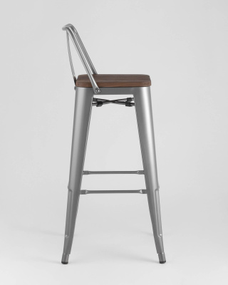 Стул барный TOLIX WOOD со спинкой серебристый матовый фото Стул барный TOLIX WOOD со спинкой серебристый матовый. Фото №5