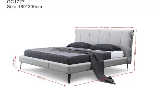 Кровать 1727 графит. Фото №12