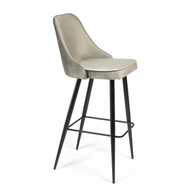 Стул барный KISH (mod. 714) ткань/металл, 50х57х110 см, высота до сиденья 78 см, серый barkhat 26/черный (поставляется по 2 шт) фото Стул барный KISH (mod. 714) ткань/металл, 50х57х110 см, высота до сиденья 78 см, серый barkhat 26/черный (поставляется по 2 шт). Фото №2