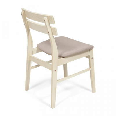 CT 8805 Стул Fes с мягким сиденьем дерево гевея, 53,5*47,5*76,5см, античный белый, ткань бежевая (FG22616-16) (поставляется по 4 шт) фото CT 8805 Стул Fes с мягким сиденьем дерево гевея, 53,5*47,5*76,5см, античный белый, ткань бежевая (FG22616-16) (поставляется по 4 шт). Фото №2