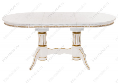 Стол Герцог молочный с золотой патиной. Фото