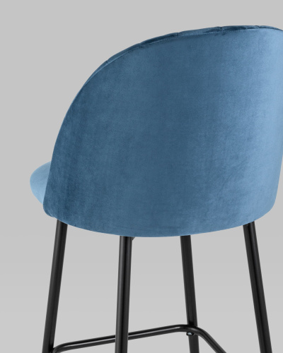 Стул барный Марсель велюр пыльно-синий. Фото №8