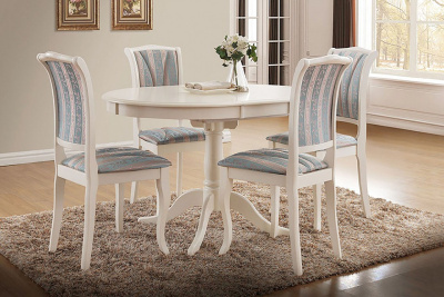 Стол раскладной Siena ( SA-T4EX) дерево гевея/мдф, 90+30х90х75см, ivory white (слоновая кость 2-5). Фото №2