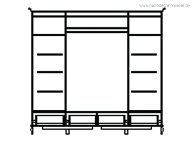 Шкаф для одежды Оскар ММ-216-01/14Б (высокий). Фото №2