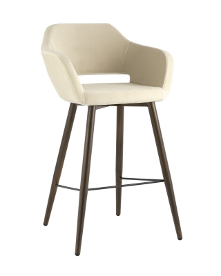 Стул барный Саймон велюр бежевый фото Стул барный Саймон велюр бежевый. Фото №2