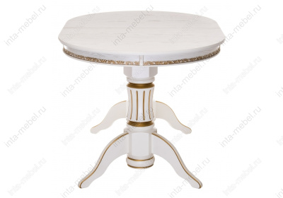 Стол Герцог молочный с золотой патиной. Фото