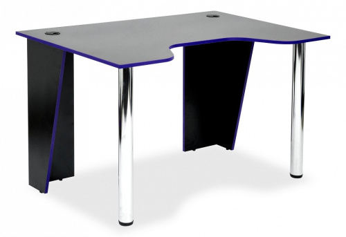 Стол компьютерный Strike-1 (120) NEO  black/blue, черный/синяя кромка. Фото №1