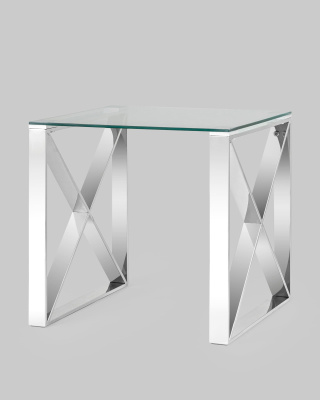 Журнальный стол 55*55 КРОСС серебро. Фото №3