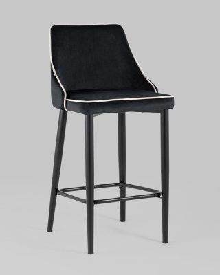 Стул полубарный Коби велюр черный. Фото