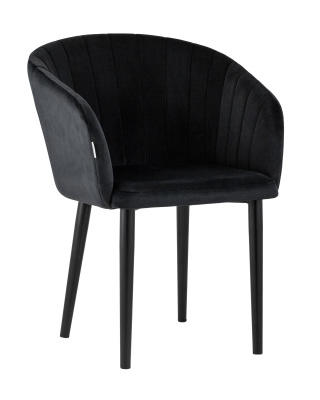 Стул с подлокотниками Нейтон велюр черный. Фото №2