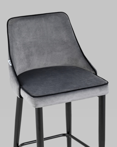 Стул полубарный Коби велюр серый. Фото №9