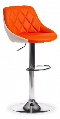 Стул барный MESSY (mod. KY704C) металл/экокожа, 47*48*84-105 см, оранжевый/белый/хром (поставляется по 2 шт). Фото №1