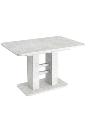 Стол Elephant раскладной 120-160*80 бетон/алюминий фото Стол Elephant раскладной 120-160*80 бетон/алюминий. Фото №2