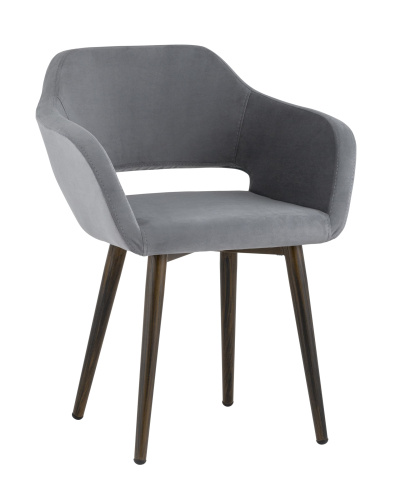 Стул с подлокотниками Саймон велюр тёмно-серый фото Стул с подлокотниками Саймон велюр тёмно-серый. Фото №2