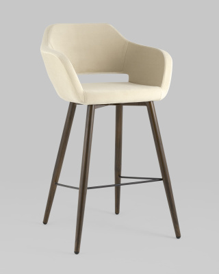 Стул барный Саймон велюр бежевый фото Стул барный Саймон велюр бежевый. Фото №3