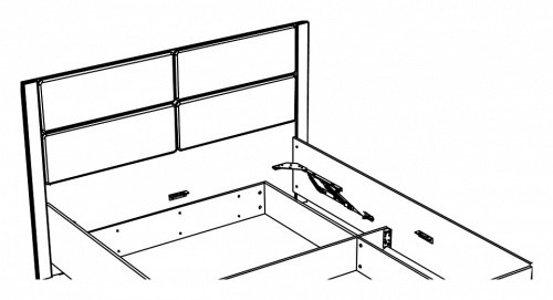 Кровать Livorno НМ 040.52, к/з Канзас 4, Софт Графит, Дуб Бунратти. Фото №2