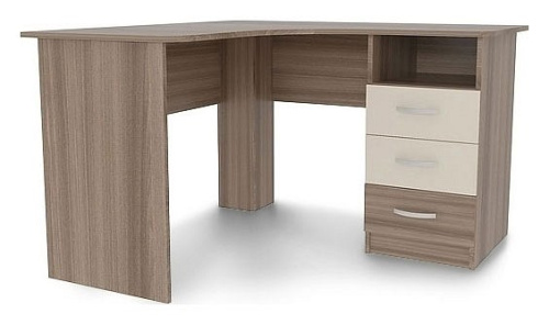 Стол компьютерный 1200 угловой Галерея ясень шимо т./крем. Фото №1