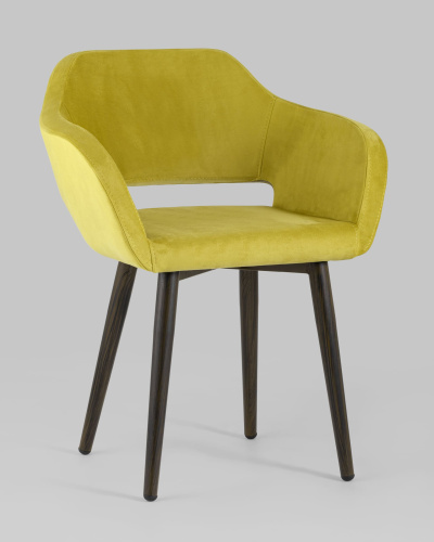 Стул с подлокотниками Саймон велюр золотистый. Фото №3