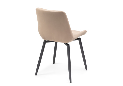 Стул на металлокаркасе Челси крутящийся велюр бежевый / черный. Фото №6